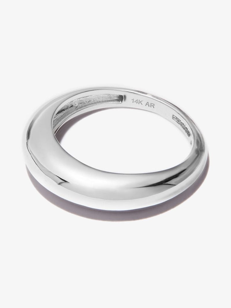 14k White Gold Small Dome Ring