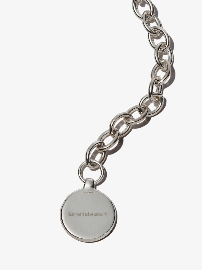 Sterling Silver Medallion Melt Chain Necklace