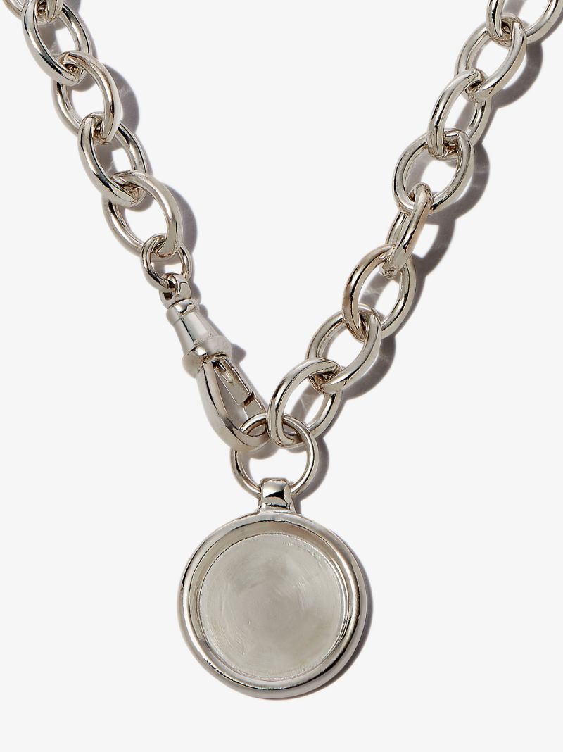 Sterling Silver Medallion Melt Chain Necklace