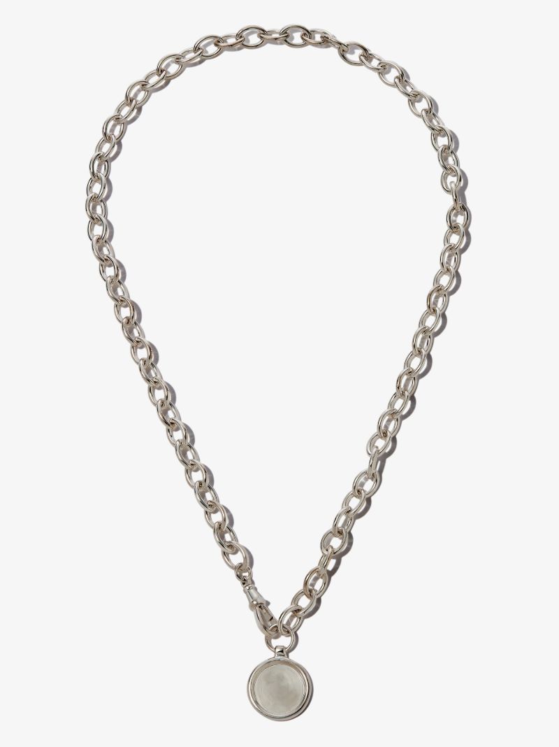 Sterling Silver Medallion Melt Chain Necklace