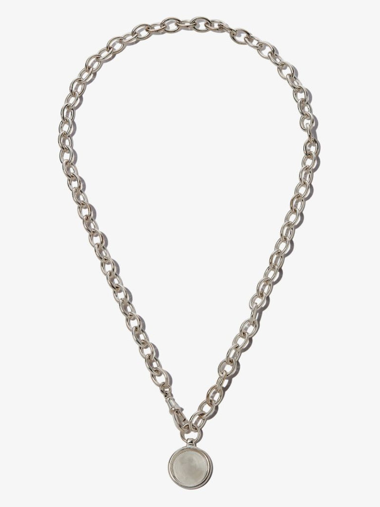 Sterling Silver Medallion Melt Chain Necklace