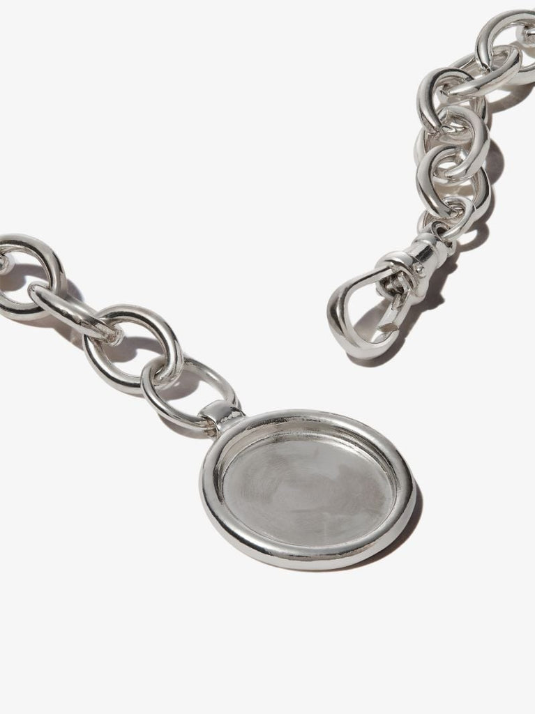 Sterling Silver Medallion Melt Chain Necklace