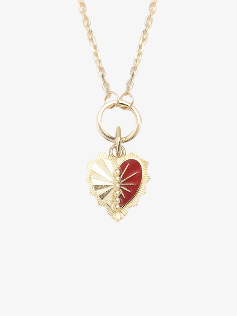 18k Yellow Gold Heart Love Token Necklace