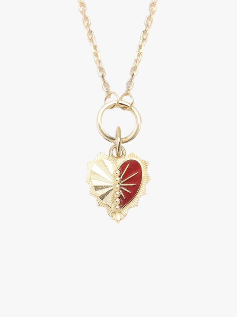 18k Yellow Gold Heart Love Token Necklace