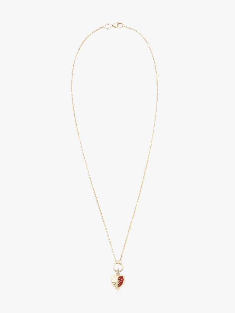18k Yellow Gold Heart Love Token Necklace