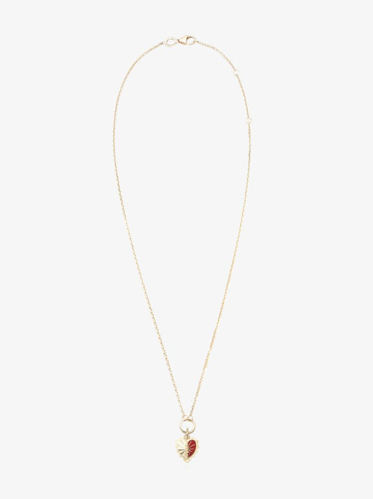 18k Yellow Gold Heart Love Token Necklace
