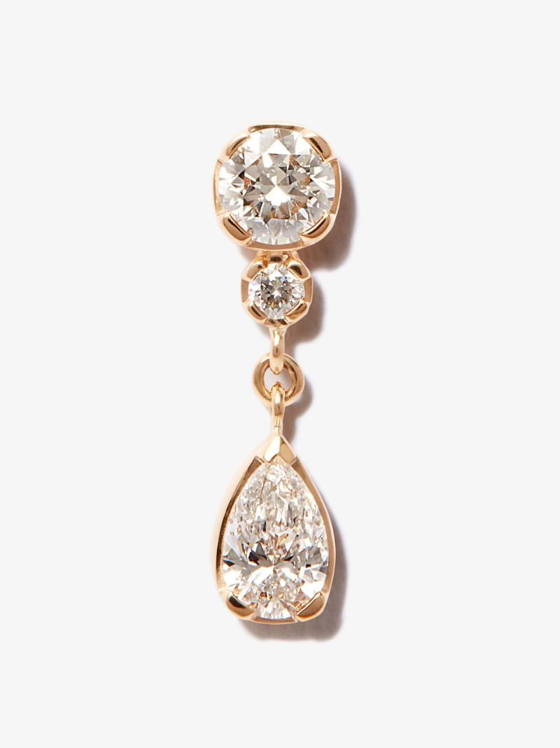 18k Yellow Gold Goutte Diamond Earring