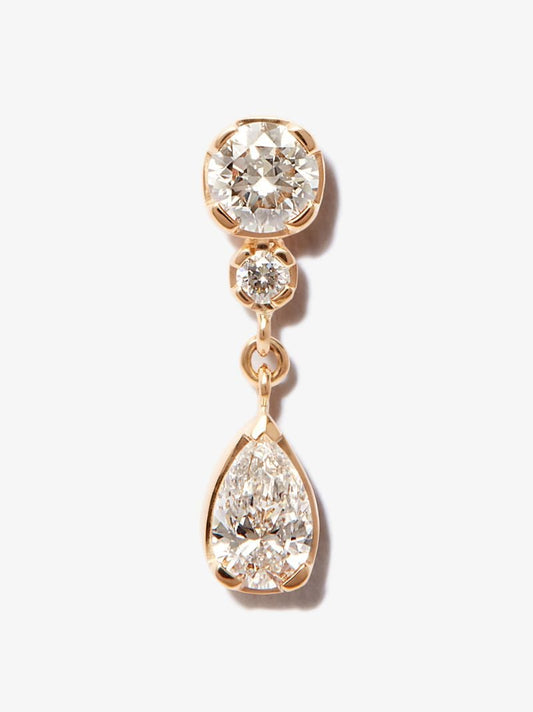 18k Yellow Gold Goutte Diamond Earring