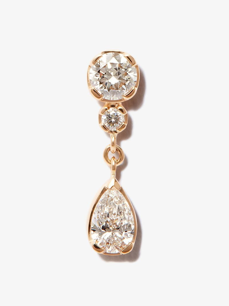 18k Yellow Gold Goutte Diamond Earring