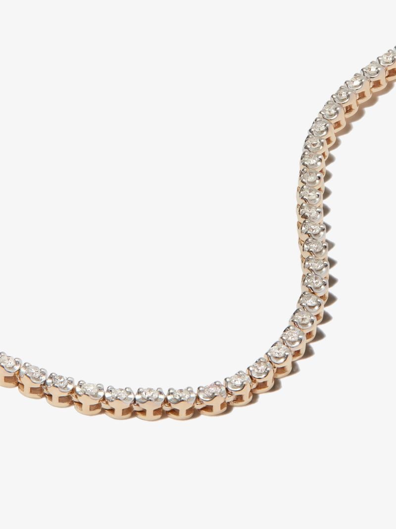 14k Yellow Gold Half Riviera Diamond Necklace