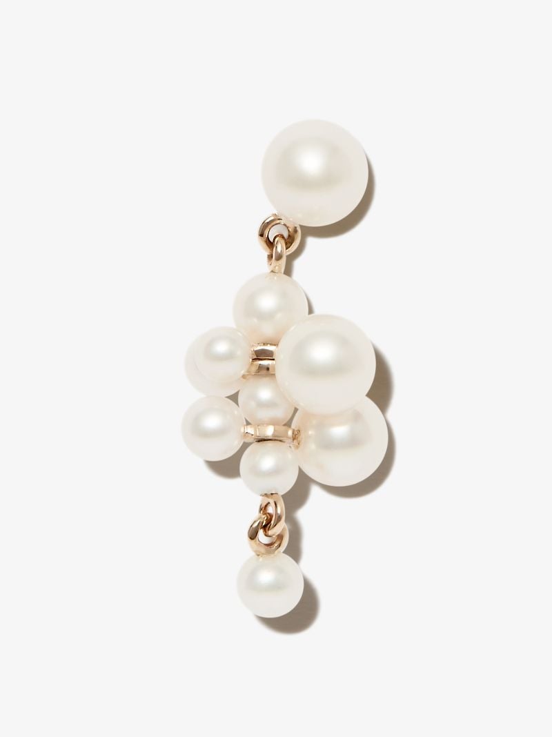 14k Yellow Gold Petite Celli Pearl Earring