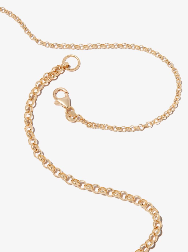 18k Yellow Gold Dream Protection Medium Belcher Chain Diamond Necklace