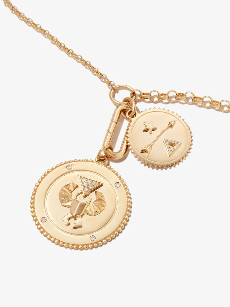 18k Yellow Gold Dream Protection Medium Belcher Chain Diamond Necklace