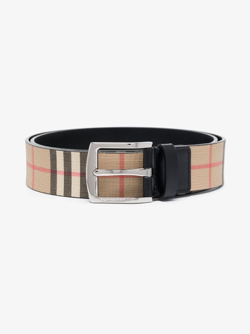 Beige Vintage Check Canvas Belt