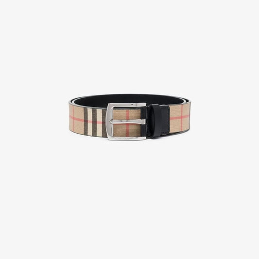 Beige Vintage Check Canvas Belt