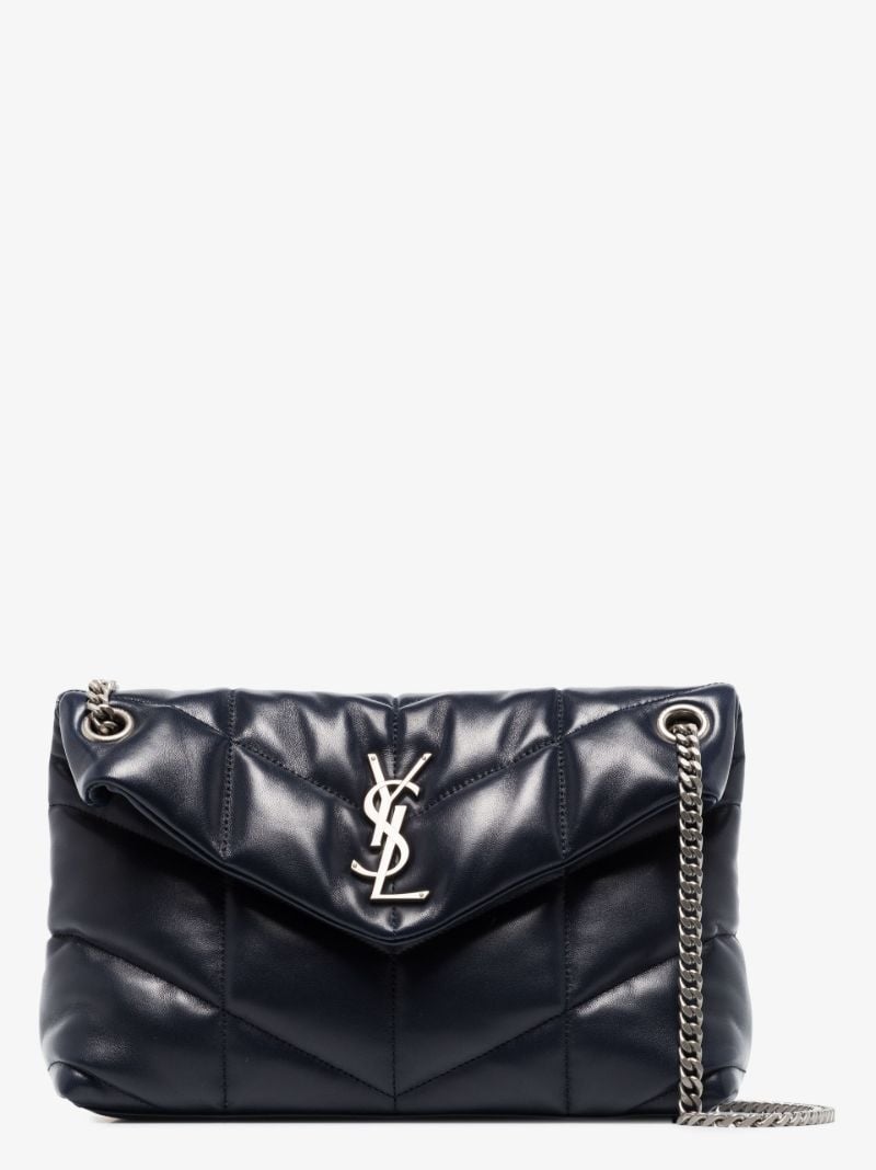 Blue Loulou Puffer Small Leather Shoulder Bag