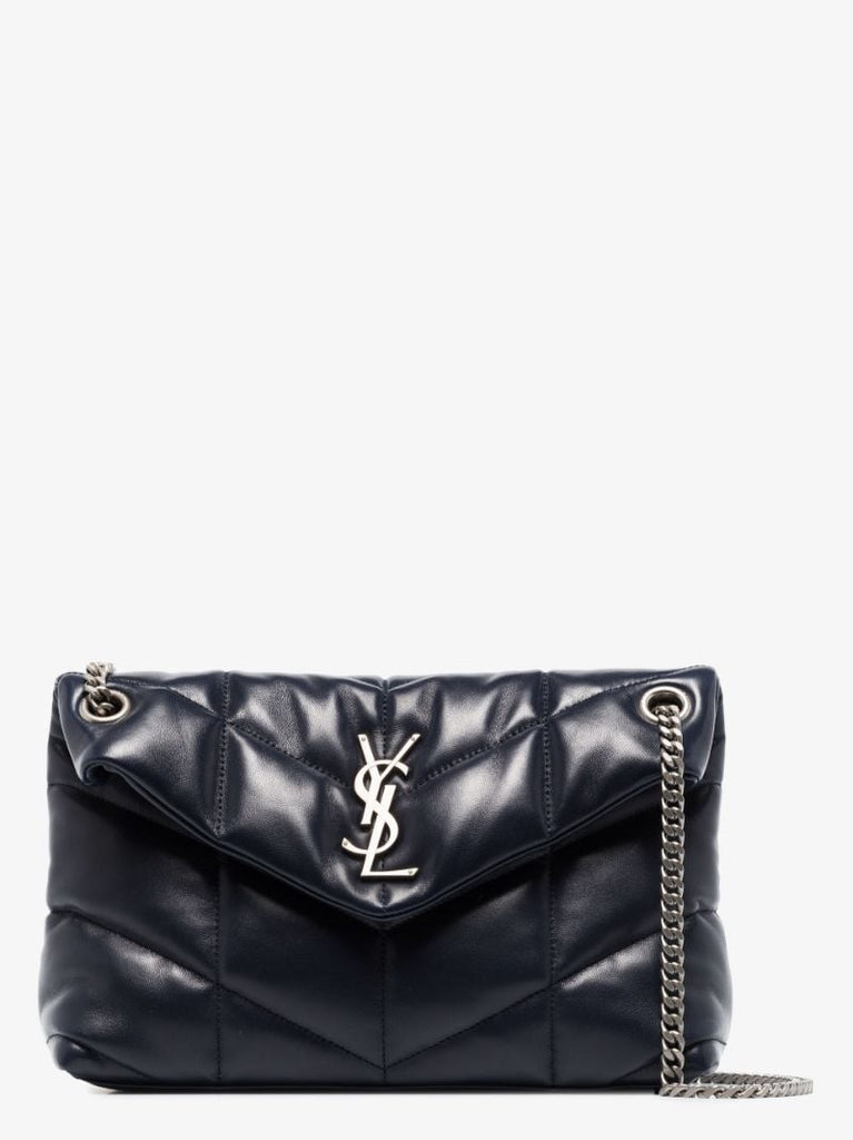 Blue Loulou Puffer Small Leather Shoulder Bag