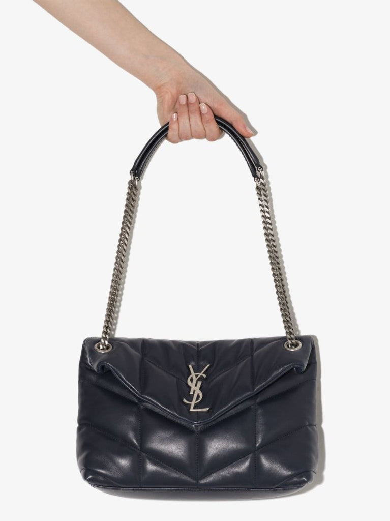 Blue Loulou Puffer Small Leather Shoulder Bag