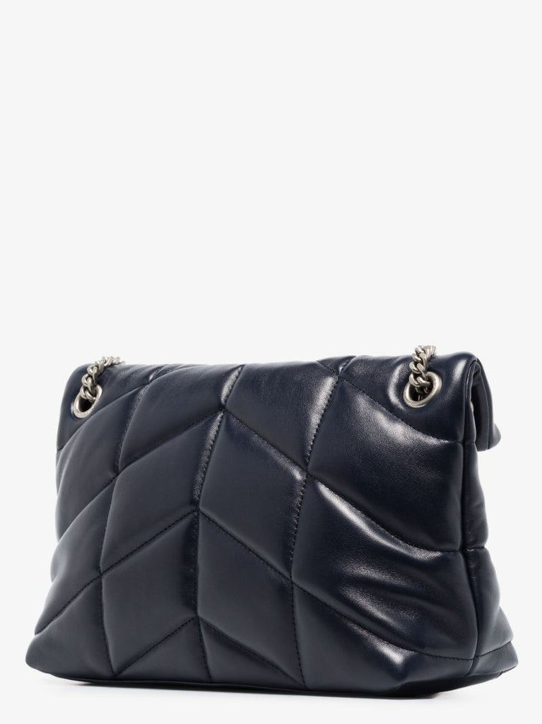 Blue Loulou Puffer Small Leather Shoulder Bag