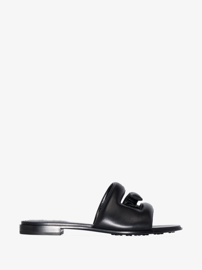 Black G Leather Sandals