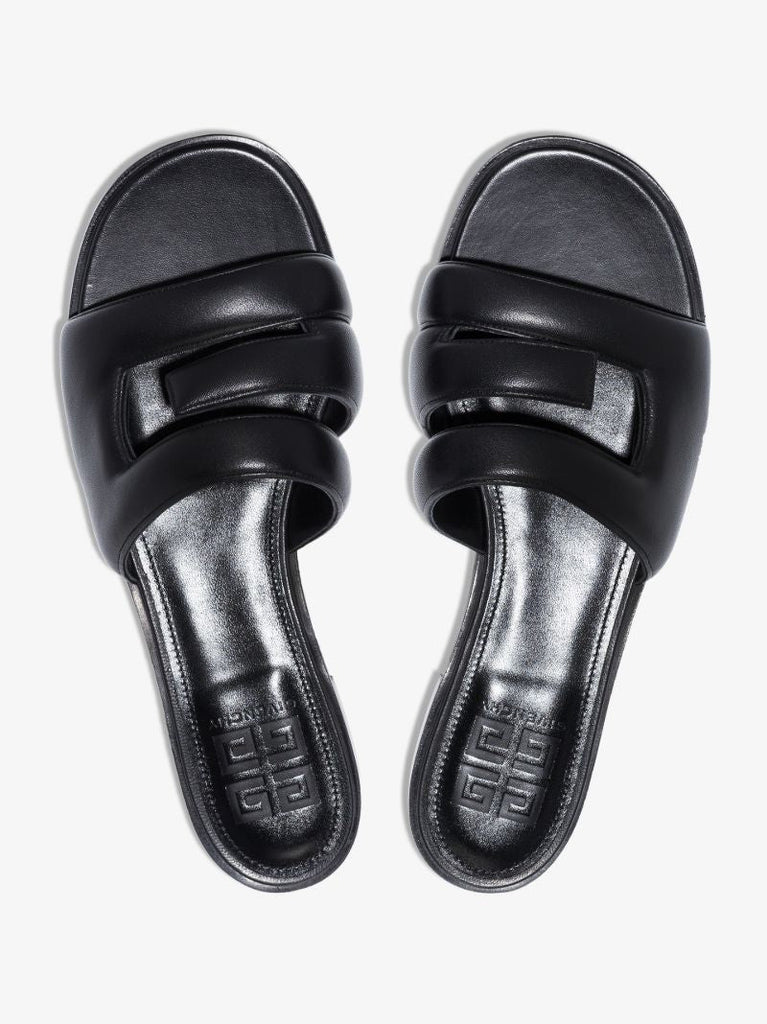 Black G Leather Sandals