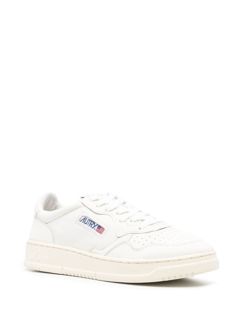 White Medalist Leather Sneakers