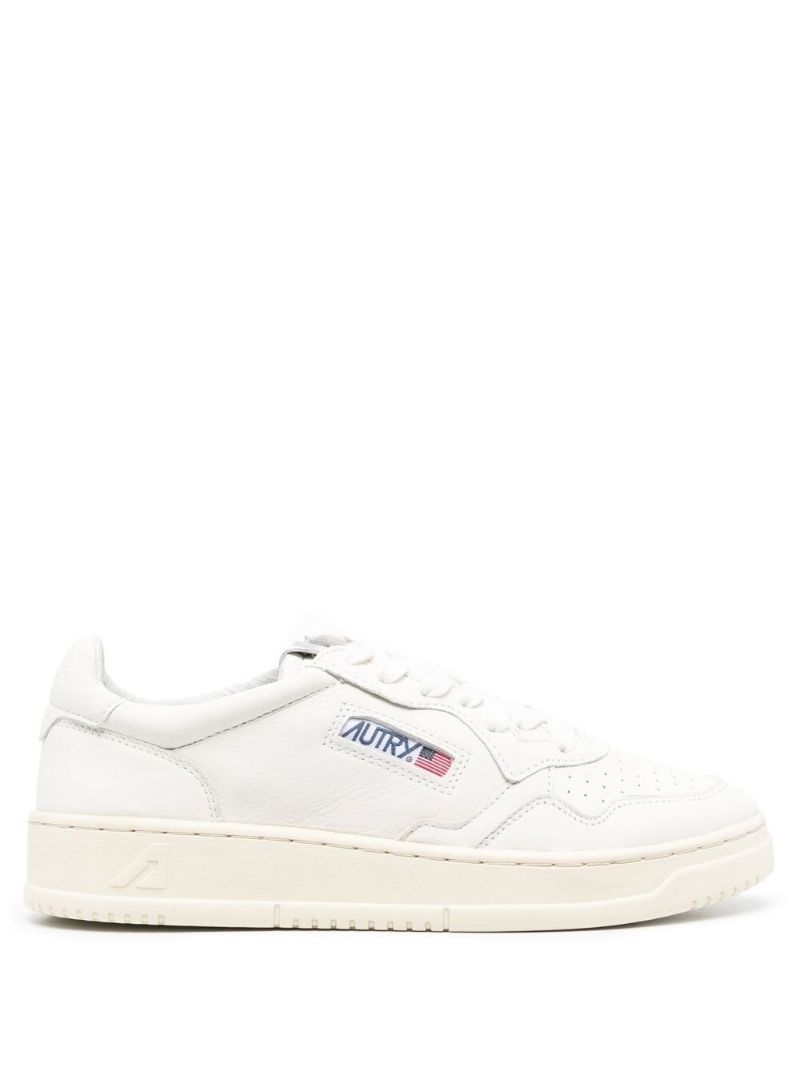 White Medalist Leather Sneakers