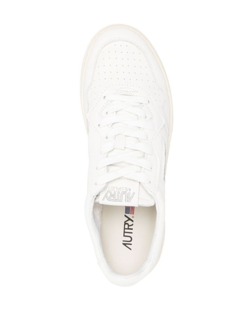 White Medalist Leather Sneakers