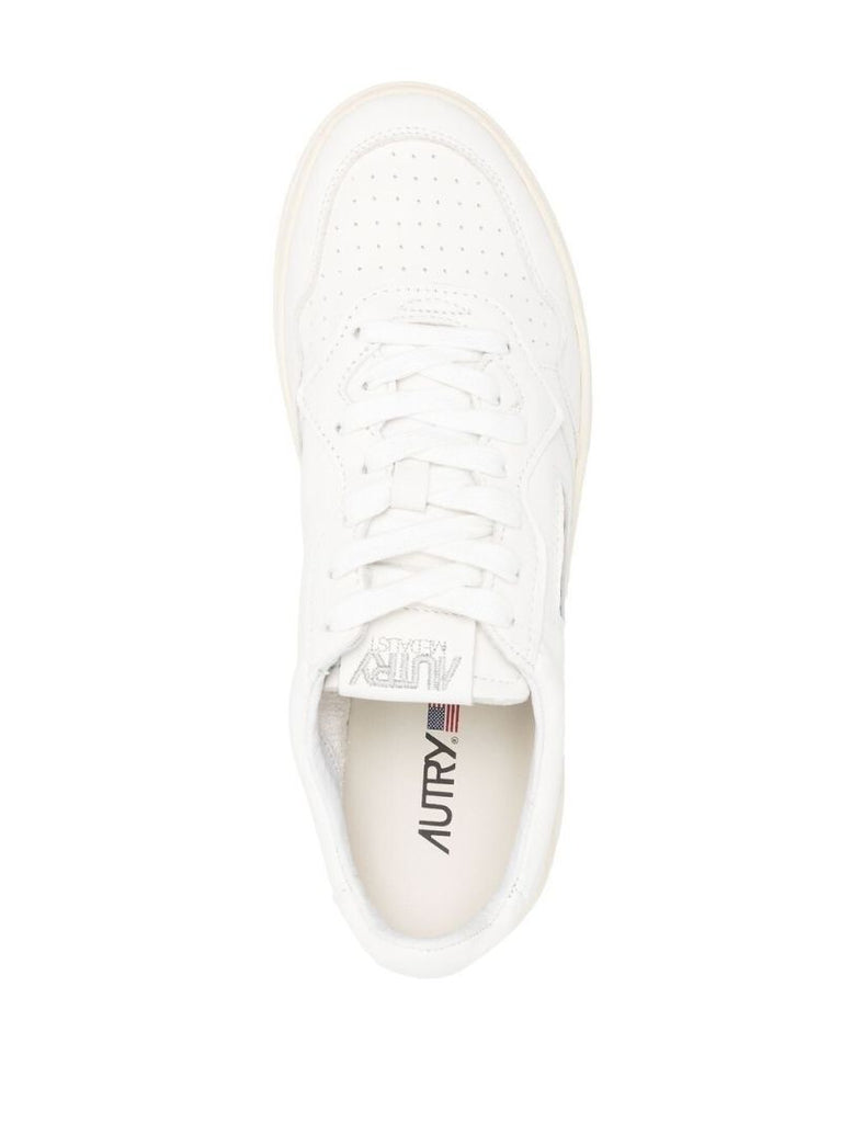 White Medalist Leather Sneakers