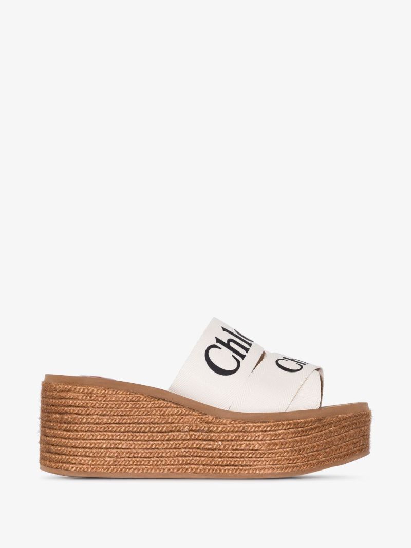 Brown Woody 70 Logo Wedge Sandals
