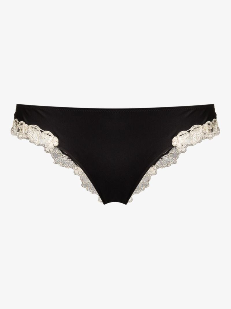 Maison Lace Trim Silk Briefs