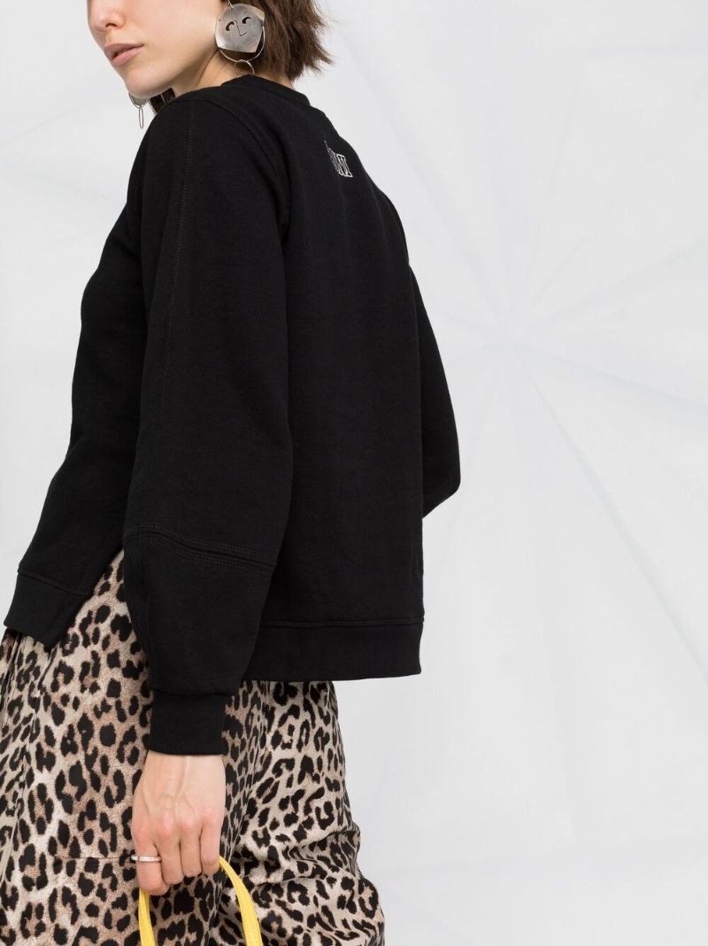 Black Balloon Sleeve Sweatshirt