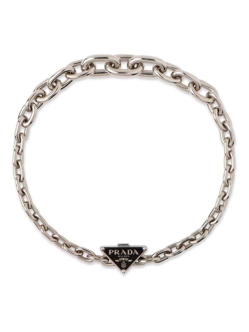 Silver-tone Logo Chain Necklace