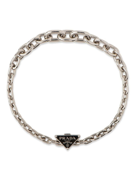 Silver-tone Logo Chain Necklace