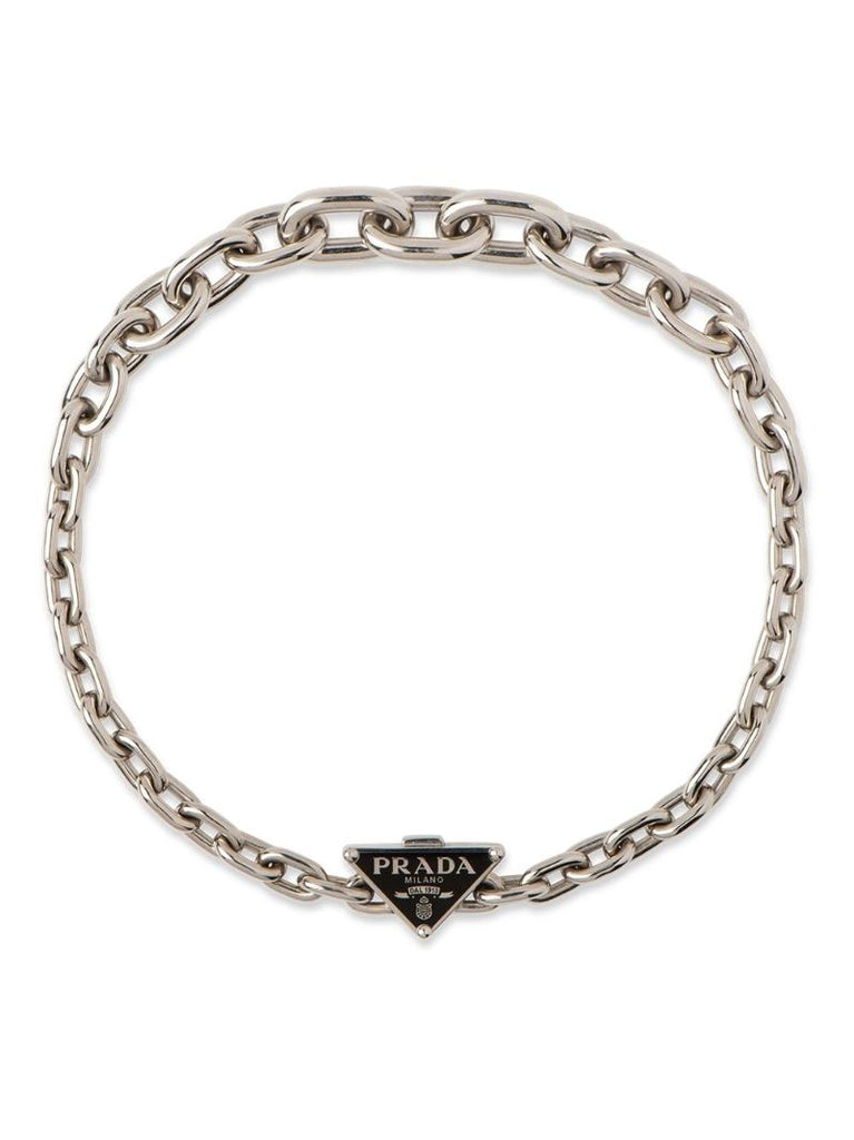 Silver-tone Logo Chain Necklace