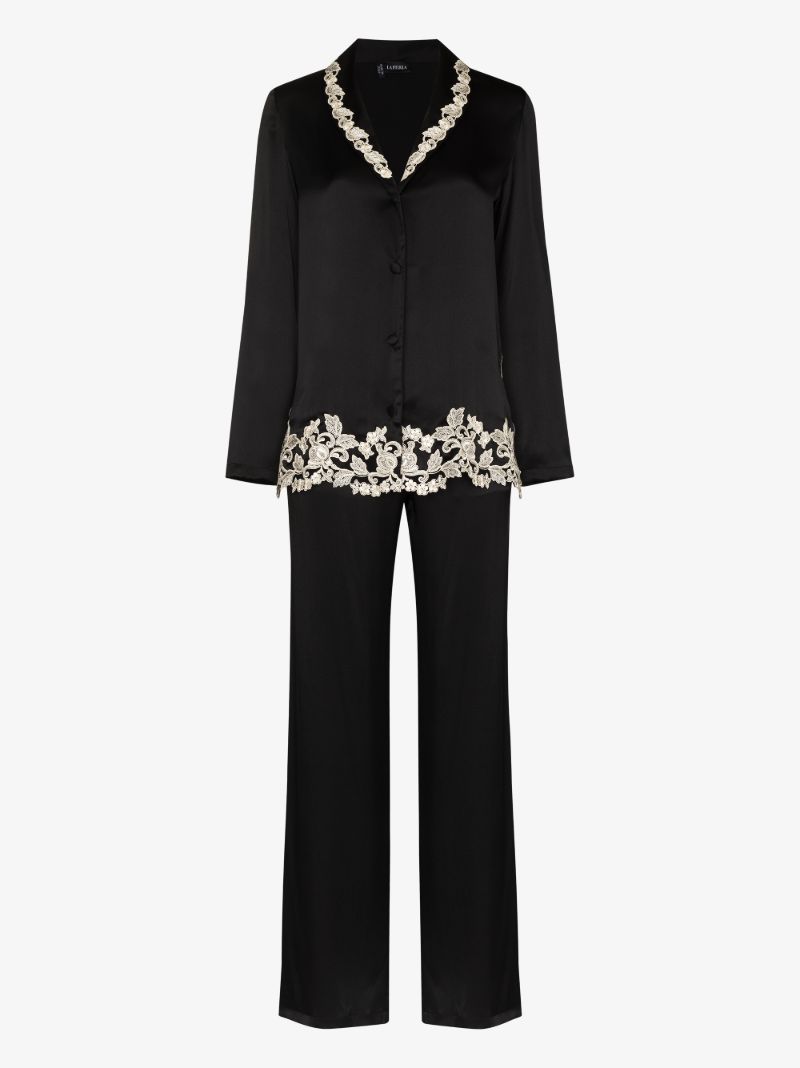 Maison Lace Trim Long Pajamas