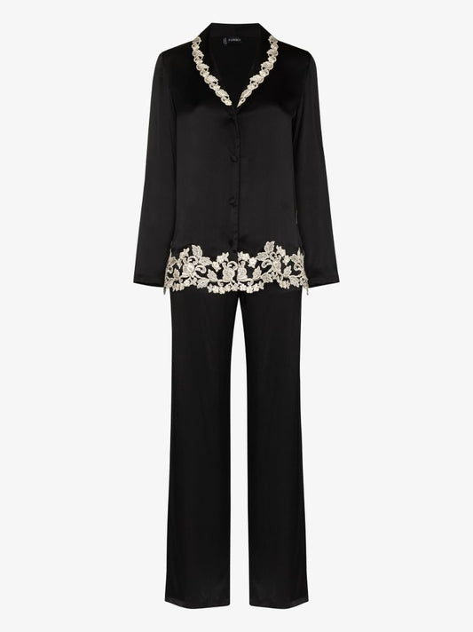 Maison Lace Trim Long Pajamas