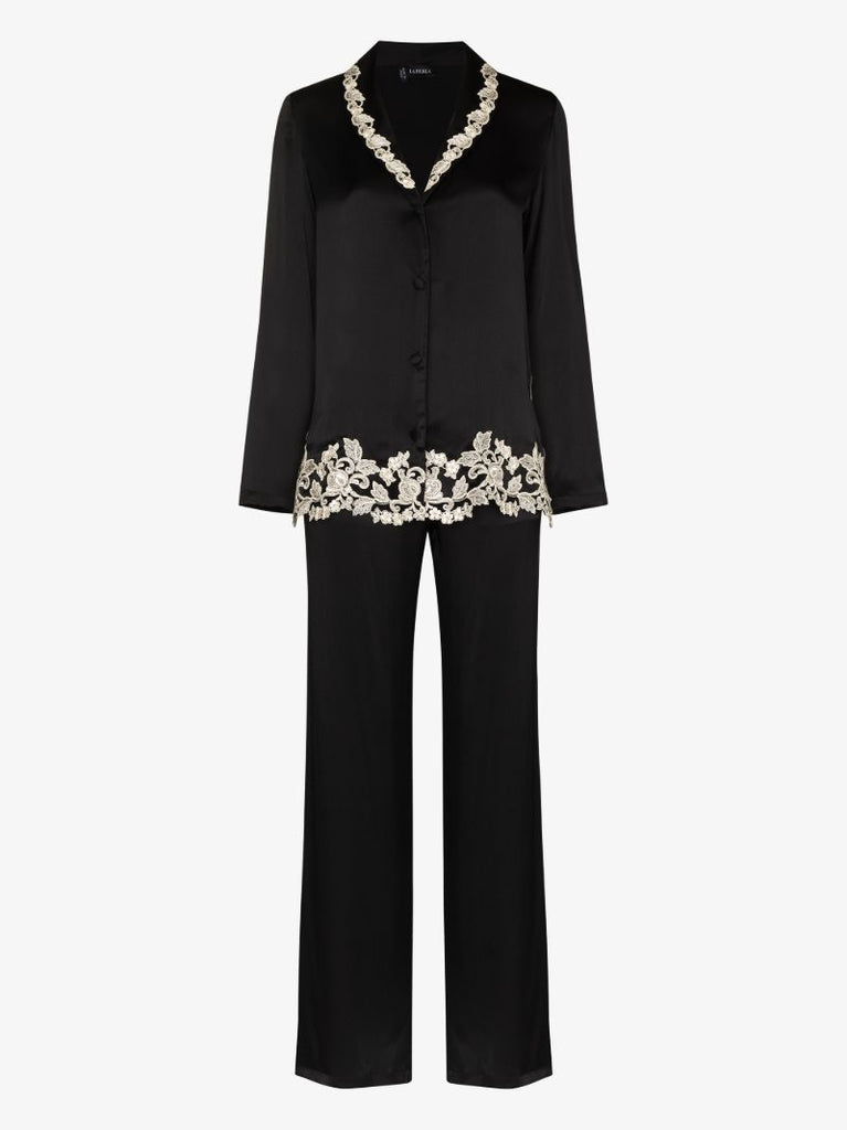 Maison Lace Trim Long Pajamas