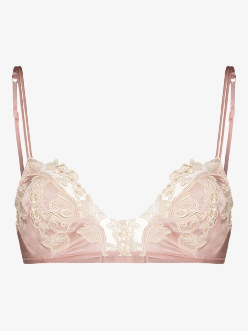 Maison Lace Trim Silk Bra