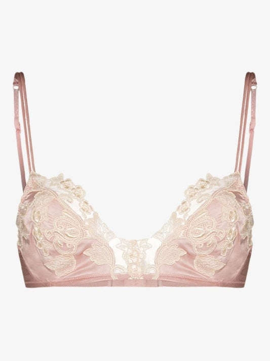 Maison Lace Trim Silk Bra