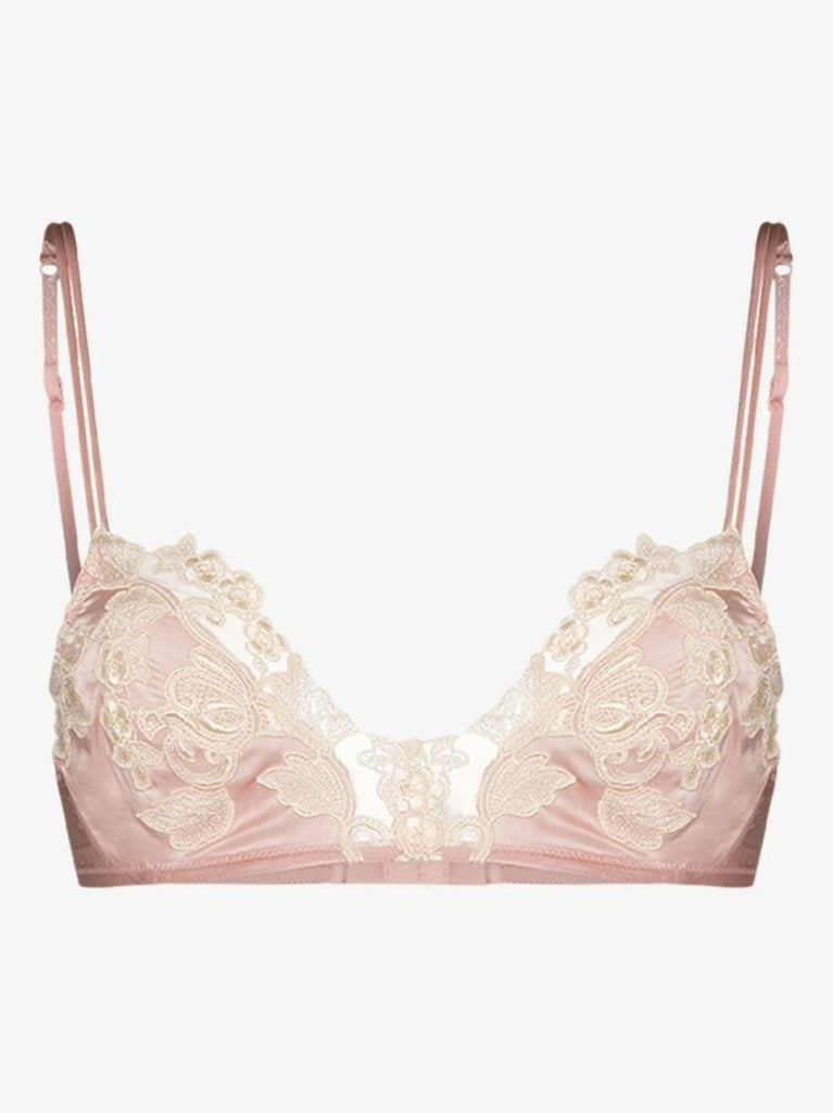 Maison Lace Trim Silk Bra