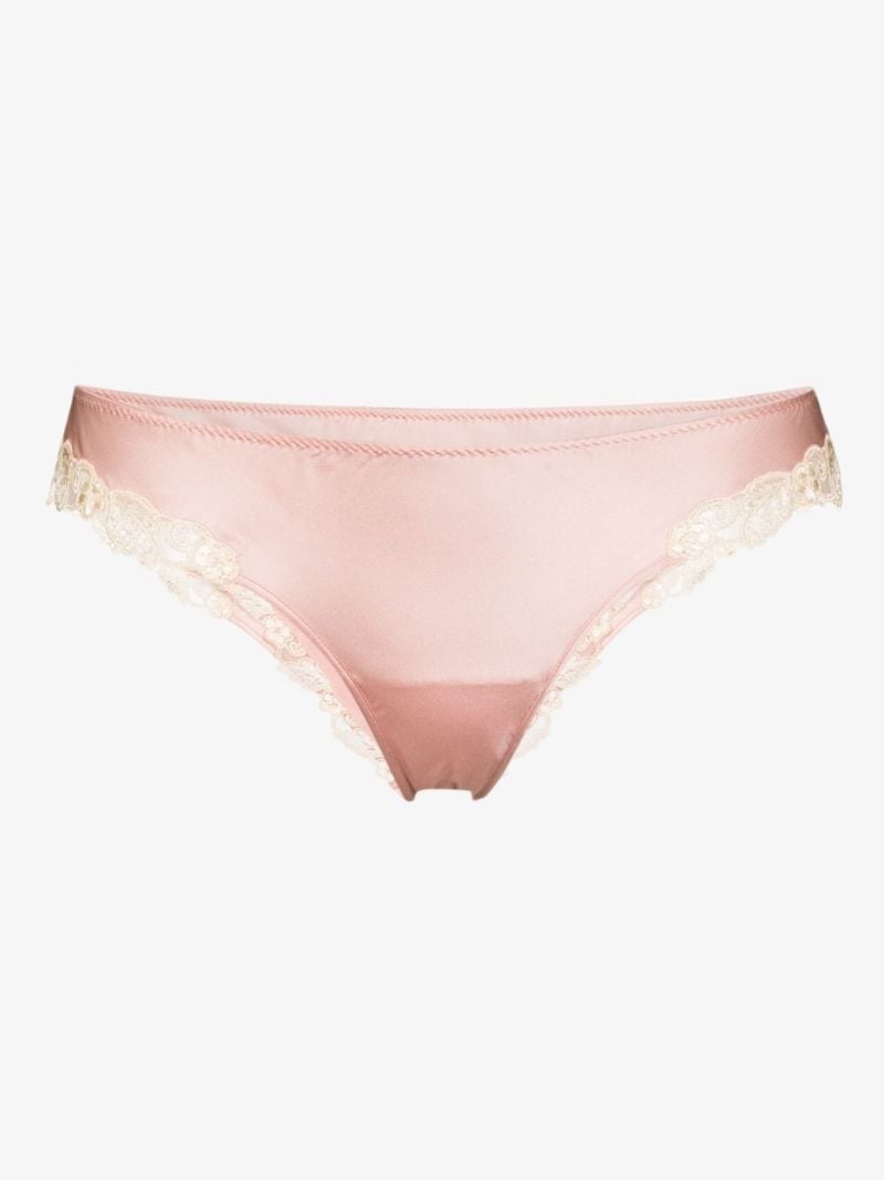 Maison Lace Trim Silk Briefs
