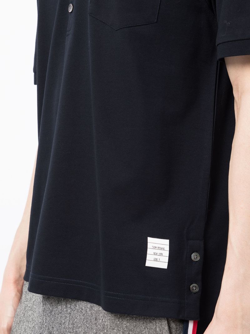 Blue Rwb Stripe Cotton Polo Shirt