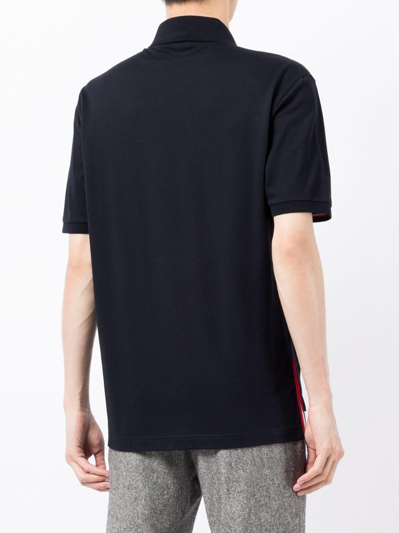 Blue Rwb Stripe Cotton Polo Shirt