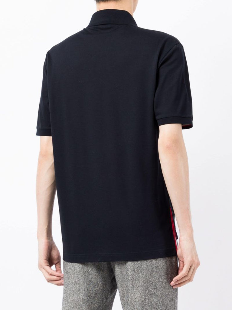 Blue Rwb Stripe Cotton Polo Shirt