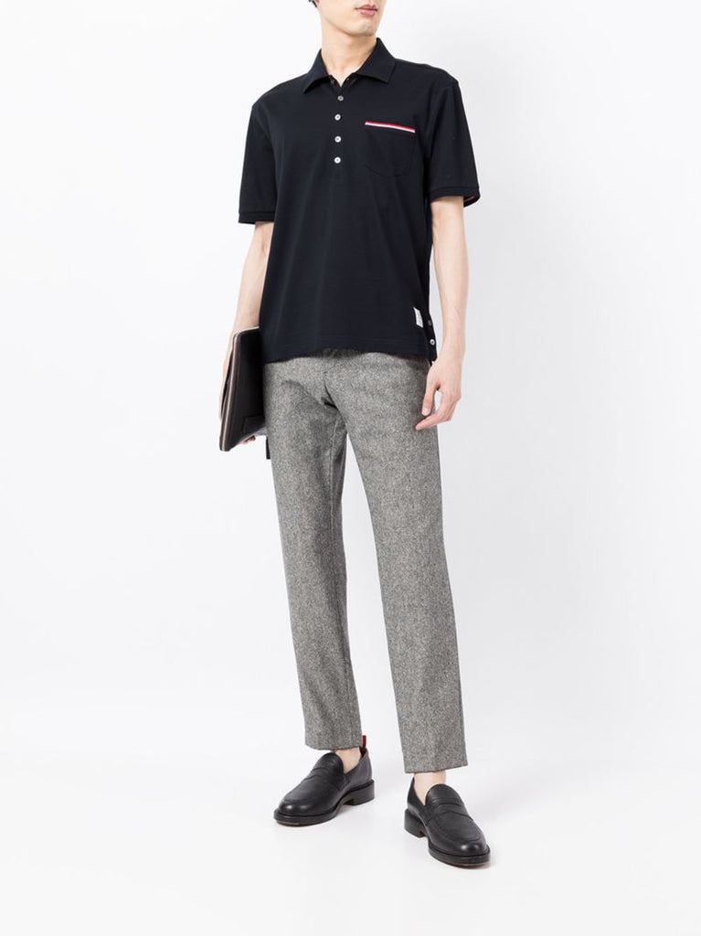 Blue Rwb Stripe Cotton Polo Shirt