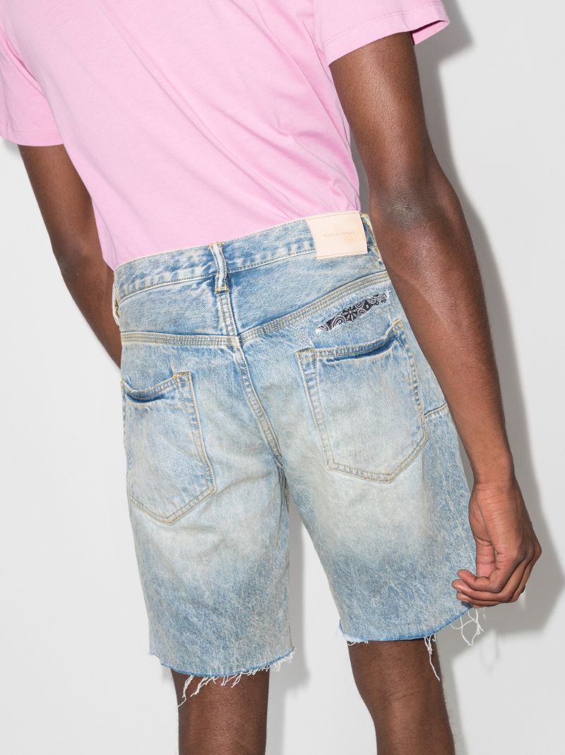 P020 Distressed Patchwork Shorts