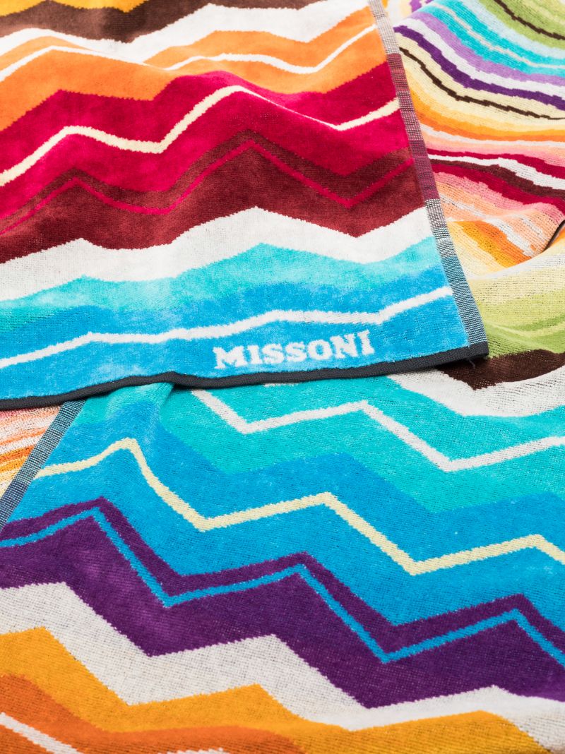 Multicoloured Hugo Printed Cotton Towel