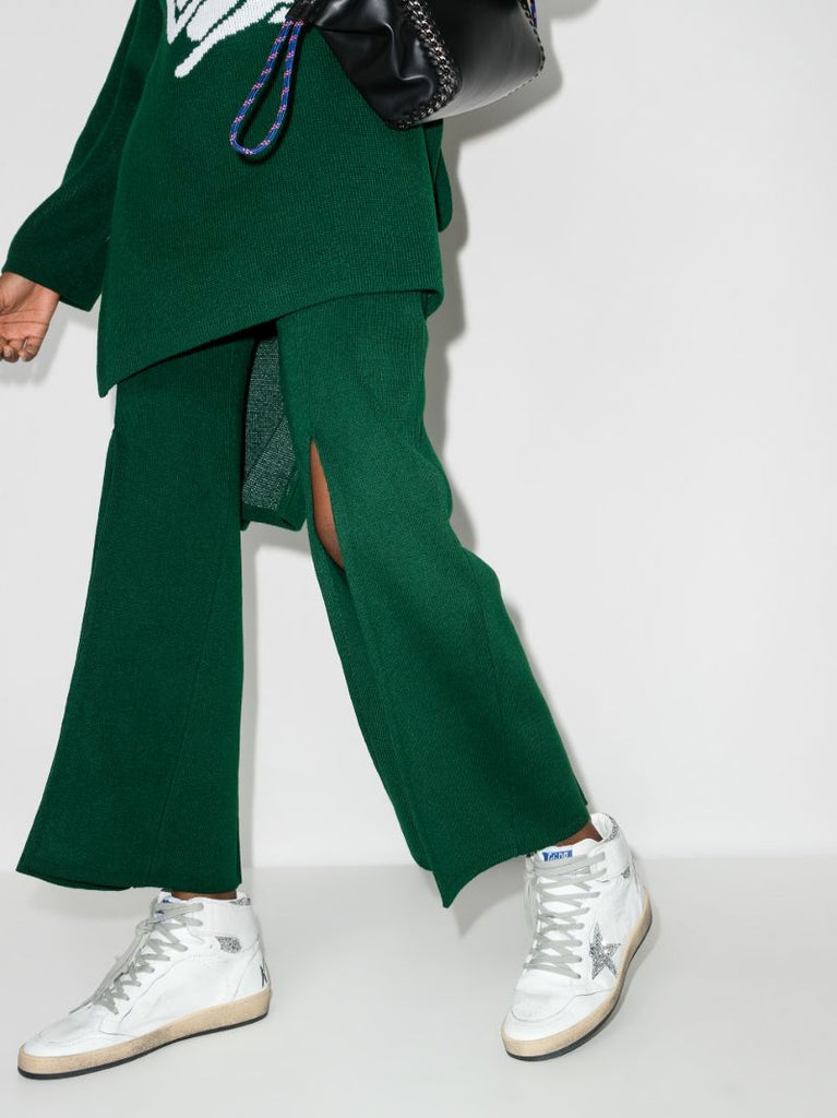 White and Silver Sky-star Leather Sneakers