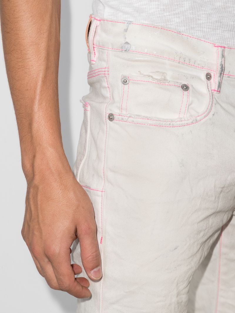 P001 Neon Stitch Skinny Jeans